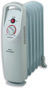 Heatrunner Mini Radiator Oil-filled with Thermostat for 5m.sq 500W W132xD130xH385mm Ref NY5P-6