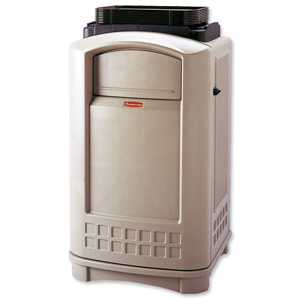 Rubbermaid Landmark II Bin Plastic with Tray Top Side Doors Slide-out Bag Holder 189 Litres Ref 3963-58