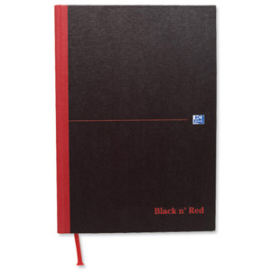 Black n Red Book Casebound Recycled 90gsm 192pp A5 Ref 100080430 [Pack 5] Ident: 29B