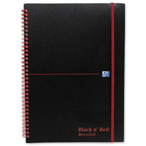 Black n Red Book Wirebound Recycled Polypropylene 90gsm 140pp A5 Ref 100080221 [Pack 5] Ident: 29C