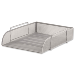 Osco Mesh Letter Tray Scratch-resistant Stackable Front-load Portrait Foolscap Silver Ref LT-SSP S