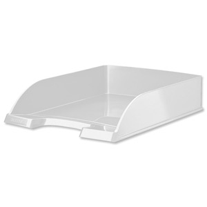 Leitz Plus WOW Letter Tray Stackable Glossy W245xD380xH70mm White Pearl Ref 52263001