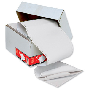 5 Star Listing Paper 3-Part Carbonless Perforated 56/53/57gsm 11inchx241mm Plain White [700 Sheets]