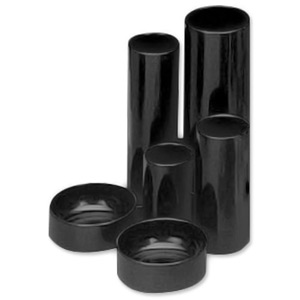 5 Star Desk Tidy with 6 Compartment Tubes Black