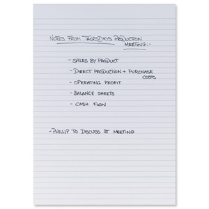 5 Star Memo Pad Headbound Feint Ruled 80 Sheets A4 White [Pack 10]