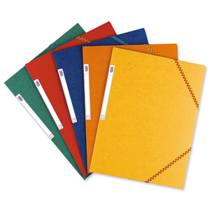 Elba Boston Document Wallet Elasticated Pressboard 450gsm 3-Flap A3 Blue Ref M12952903 [Pack 10]