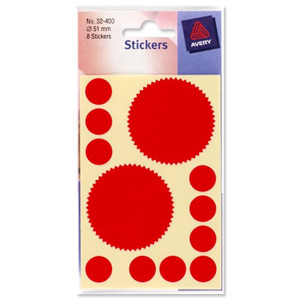 Avery Packets of Printed Labels Company Seal 50mm Ref 32-400 [10 x 8 Labels]