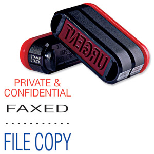 Trodat 3-in-1 Stamp Stack Secretary - Private & Confidential - Faxed - File Ref 11162
