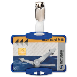 Durable Security Pass Badge Holder Acrylic 54x85mm Blue Ref 811806 [Pack 25] Ident: 284B