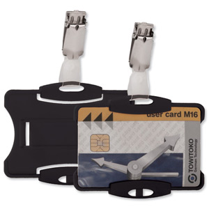 Durable Security Pass Badge Holder Acrylic 54x85mm Black Ref 811801 [Pack 25] Ident: 284B