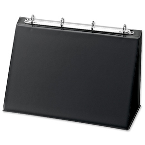 Easel Presenter Collapsible Flip Over 4 Ring 20mm Landscape A4 Black