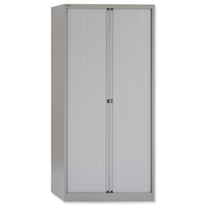 Bisley Tambour Cupboard Steel Side-opening H1968mm Grey Ref AST78W-73