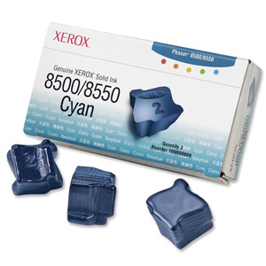 Xerox Ink Sticks Solid Page Life 3000pp Cyan [for 8500 8550] Ref 108R00669 [Pack 3]