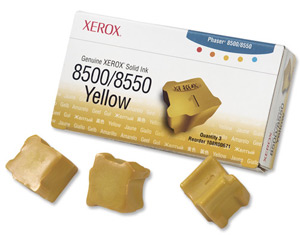 Xerox Ink Sticks Solid Page Life 3000pp Yellow [for 8500 8550] Ref 108R00671 [Pack 3]