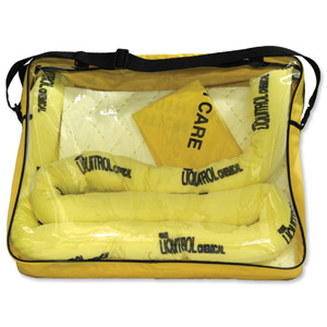 Fosse Chemical Spill Kit Shoulder Sack Pads Socks Gloves Goggles and Bag for 50 Litre Spill Ref U-50-VK