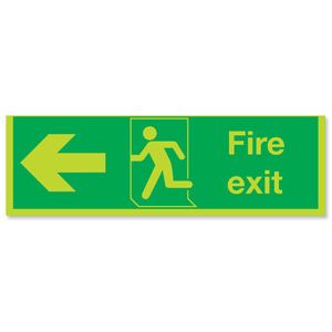 Niteglo Fire Exit Sign Man and Arrow Left Polypropylene 450x150mm Ref FX04311M