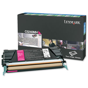 Lexmark Laser Toner Cartridge Page Yield 5000pp Magenta [for C524 C53x] Ref C5240MH