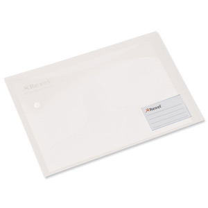 Rexel Carry Folders Xtra Landscape Extra Back Pocket and Card Holder A4 White Ref 2101161 [Pack 5]
