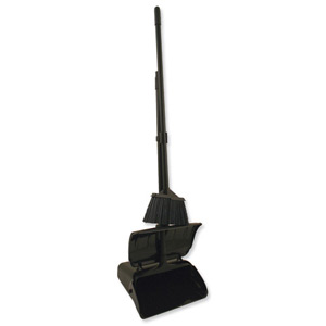 Bentley Heavy Duty Long Handled Dustpan and Brush Set Ref With Lid Black Ref SPC/LDPSET