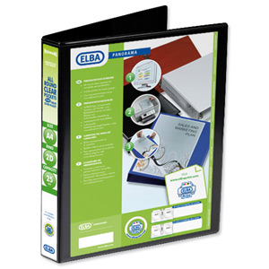 Elba Presentation Ring Binder PVC 2 D-Ring 25mm Capacity A4 Black Ref 400008411 [Pack 6]