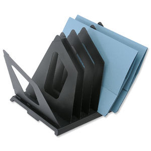 Rotadex Datafind Document File Sorter Metal with 7 Pivoting Dividers Black Ref DTF6-BK