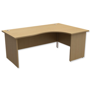 Trexus Classic Radial Desk Panelled Right Hand W1800xD1200xH725mm Oak