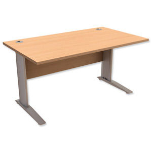 Trexus Premier Cantilever Desk Rectangular W1400xD800xH725mm Beech