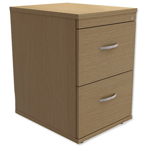 Trexus Filing Cabinet 2-Drawer W480xD600xH720mm Oak