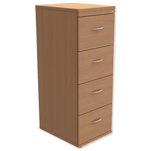 Trexus Filing Cabinet 4-Drawer W480xD600xH1320mm Beech