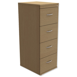 Trexus Filing Cabinet 4-Drawer W480xD600xH1320mm Oak