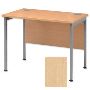Sonix Traditional Return Desk Silver Legs W1000xD600xH720mm Maple