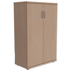 Trexus Medium Cupboard with Lockable Doors W800xD420xH1253mm Maple