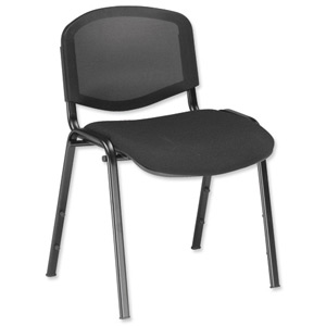 Trexus Stacking Chair Mesh-Back Seat W480xD440xH470mm Black Ref PS500MB