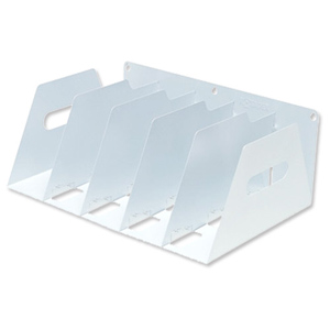 Lever Arch Filing Rack Portable Rigid Metal W425xD300xH160mm White