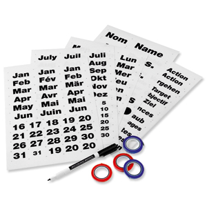 5 Star Drywipe Planning Kit with Months Days and Symbols