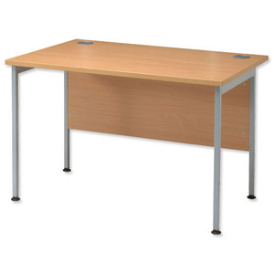 Sonix Traditional Desk Rectangular Silver Legs W1400xD800xH720mm Beech Ref 32