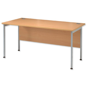Sonix Traditional Desk Rectangular Silver Legs W1600xD800xH720mm Beech Ref 32
