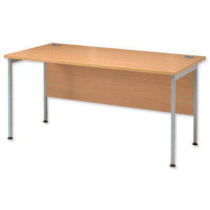Sonix Traditional Desk Rectangular Silver Legs W1800xD800xH720mm Beech Ref 32