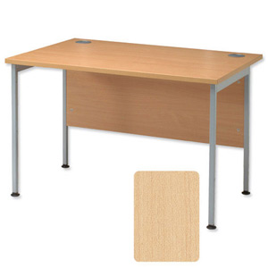 Sonix Traditional Desk Rectangular Silver Legs W1400xD800xH720mm Maple Ref 32