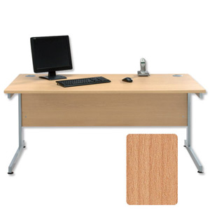 Sonix Contract Desk Rectangular Silver Legs W1400xD800xH720mm Beech Ref 32