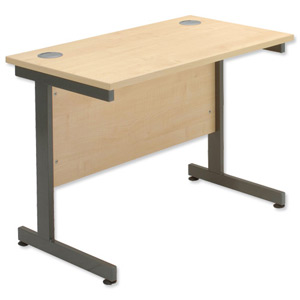 Sonix Contract Return Desk Grey Legs W1000xD600xH720mm Maple