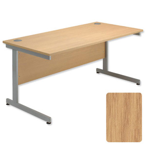 Sonix Contract Desk Rectangular Silver Legs W1600xD800xH720mm Oak Ref 32