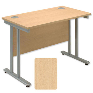 Sonix Style Return Desk Silver Legs W1000xD600xH720mm Maple