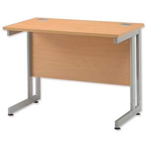 Sonix System Return Desk Silver Legs W1000xD600xH720mm Beech