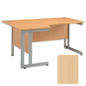 Sonix System Radial Desk Left Hand Silver Legs W1600xD1180xH720mm Maple Ref 37