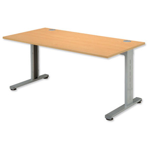 Sonix Beam Desk Cantilever Rectangular Silver Legs W1200xD800xH720mm Beech Ref 33