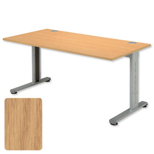 Sonix Beam Desk Cantilever Rectangular Silver Legs W1200xD800xH720mm Oak Ref 33