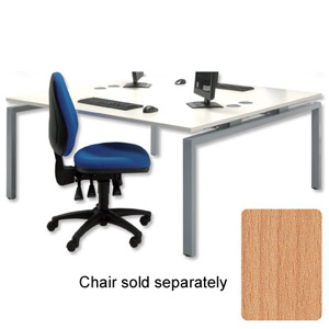 Sonix Bench Twin Desk Rectangular W1600xD1600xH720mm Beech Ref 36