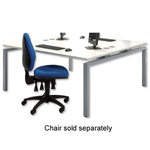 Sonix Bench Twin Desk Rectangular W1200xD1600xH720mm White Ref 38