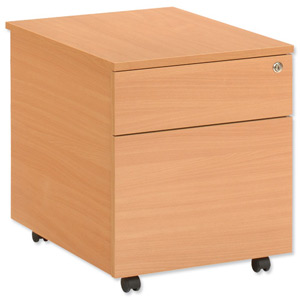 Trexus Basics Mobile Filing Pedestal 2 Drawer W430xD580xH515mm Beech